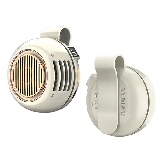2026 Upgraded Portable Silent Bladeless Clip-On Fan with LED Display, Compact Wearable Waist/Neck Fan, 5-Speed Wind Control, 1000Mah Rechargeable Battery, Hands-Free Clip Design for Outdoor, Travel, Office Cooling