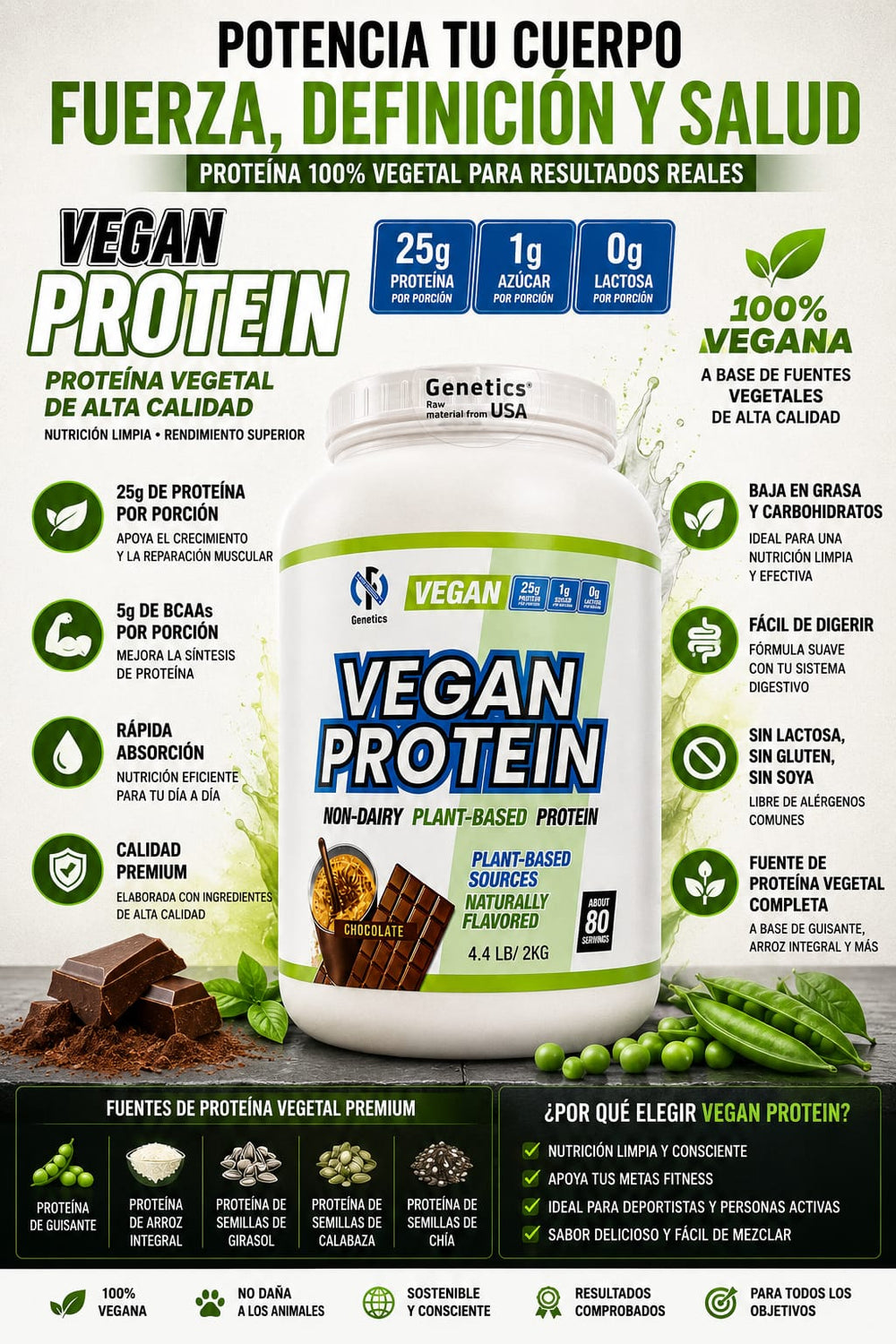 PROTEINA VEGANA 2kg CHOCOLATE GRANDE