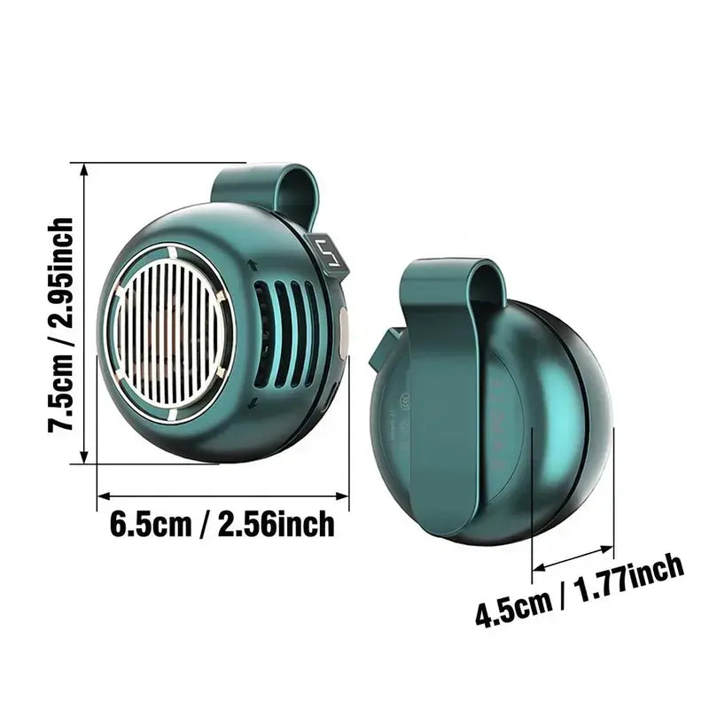 2026 Upgraded Portable Silent Bladeless Clip-On Fan with LED Display, Compact Wearable Waist/Neck Fan, 5-Speed Wind Control, 1000Mah Rechargeable Battery, Hands-Free Clip Design for Outdoor, Travel, Office Cooling