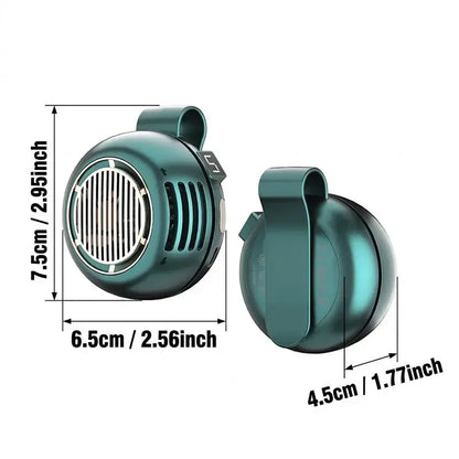 2026 Upgraded Portable Silent Bladeless Clip-On Fan with LED Display, Compact Wearable Waist/Neck Fan, 5-Speed Wind Control, 1000Mah Rechargeable Battery, Hands-Free Clip Design for Outdoor, Travel, Office Cooling