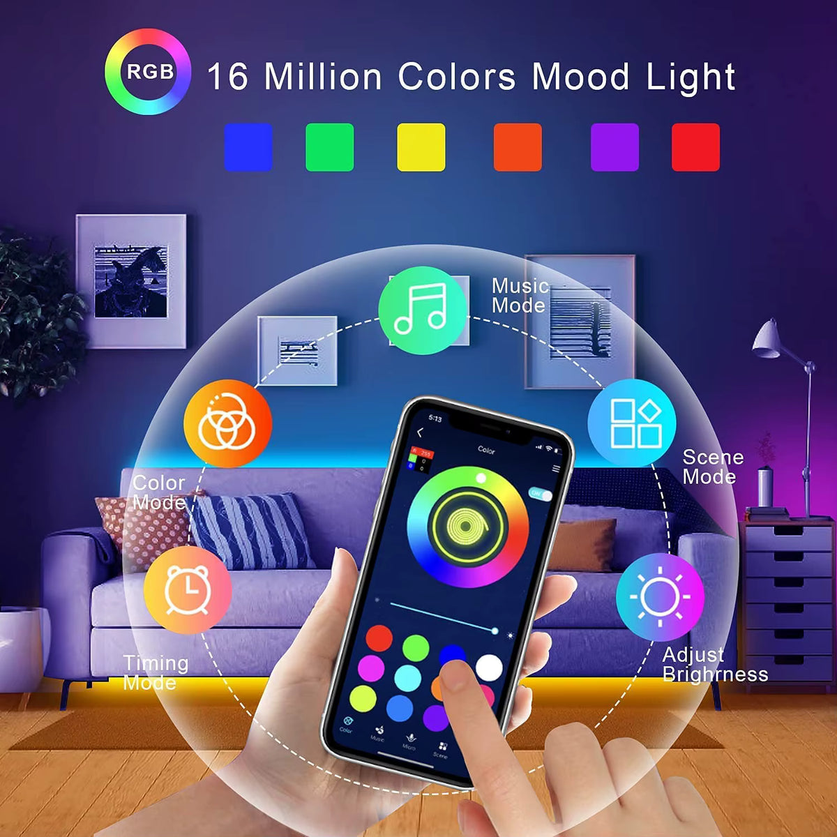 CINTA LED 5M MULTICOLOR CON CONTROL