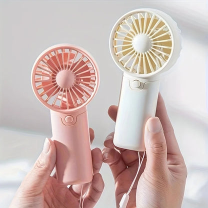 2025 Cute Mini Fan Portable Handheld Fan Lightweight Handy Fan Pocket Size Low Noise Small Electric Fan Student Gift Outdoor Fan