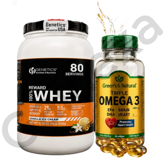 PROTEINA WHEY VAINILLA 2kg  + OMEGA 3