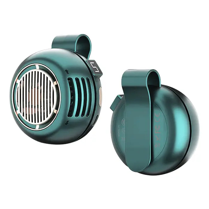2026 Upgraded Portable Silent Bladeless Clip-On Fan with LED Display, Compact Wearable Waist/Neck Fan, 5-Speed Wind Control, 1000Mah Rechargeable Battery, Hands-Free Clip Design for Outdoor, Travel, Office Cooling